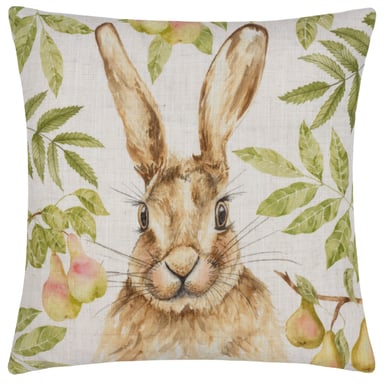 Evans Lichfield Grove Hare Watercolour Printed Feather Filled Cushion