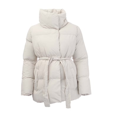 Women's Brave Soul Sleet Padded Funnel Neck Jacket in Cream