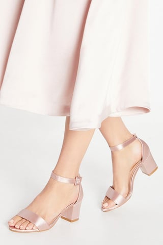Tabitha Satin Low Block Heeled Sandals