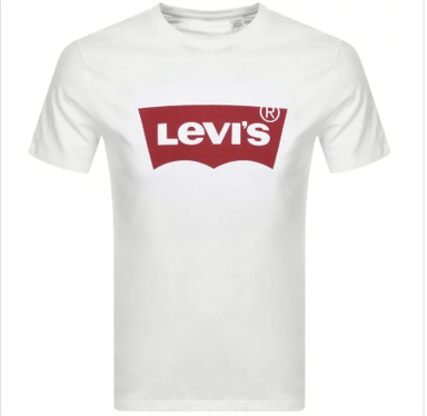 Mens Levi Batwing Tee in White