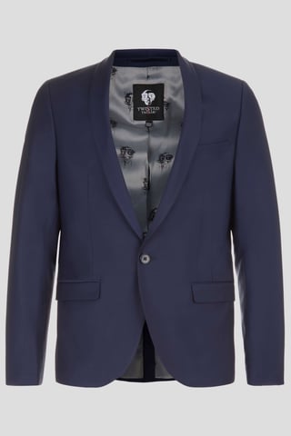 Ellroy Skinny Fit Navy Wool Jacket