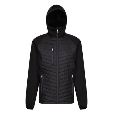 Regatta Mens Navigate Quilted Hybrid Jacket (Black/Seal Grey)