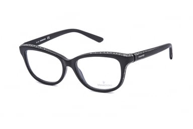 Swarovski Rectangular plastic Women Eyeglasses Matte Black / Clear Lens
