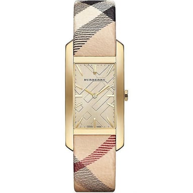 Burberry BU9407 25mm Gouden Kast Leren Dameshorloge