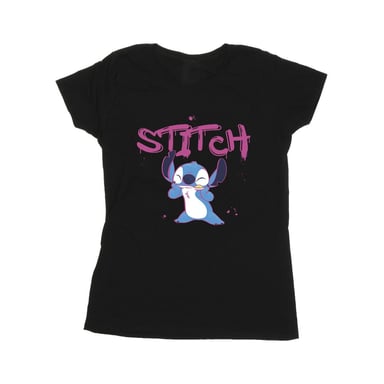 Disney Womens/Ladies Lilo And Stitch Graffiti Cotton T-Shirt (Black)