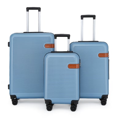 Hardshell Blue Navy Cabin Suitcase Set Robust ABS Lightweight Luggage Holiday Bag