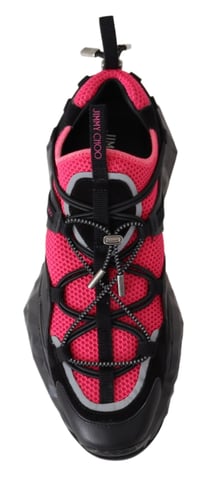 Jimmy Choo Vrouwen Diamant Zwart Roze Leren Sneaker
