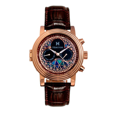 Heritor Automatisch Legacy horloge met leren bandje met dag/datum