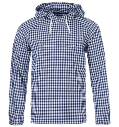 Pretty Green Forrest Gingham Overhead Jacket - Navy