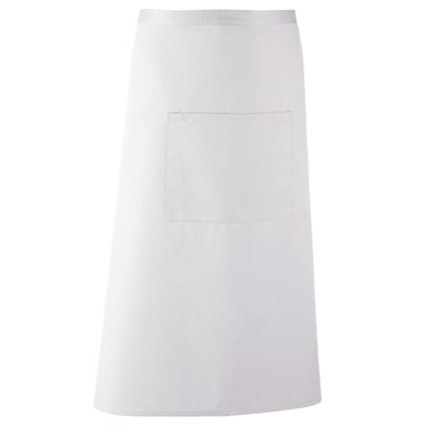 Premier Unisex Colours Bar Apron (Long Continental Style) (Pack of 2) (White)