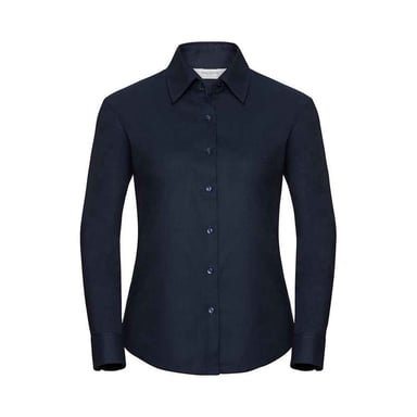 Russell Collection Womens/Ladies Classic Oxford Long-Sleeved Shirt (Bright Navy)