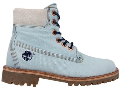 Timberland 6 Inch Premium Lace Up Denim Blue Ankle High Womens Boots A1G83 Z53AB