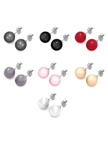 7 Days Colorful Pearl Earrings - Silver and Multi