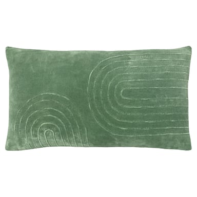 Mangata Rectangular Pleated Cotton Velvet Cushion Cover