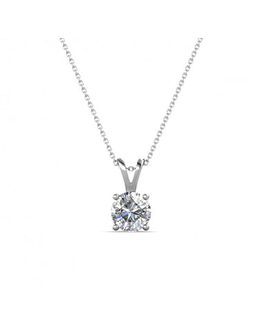 Vernice Stone Pendants - Silver and Crystal