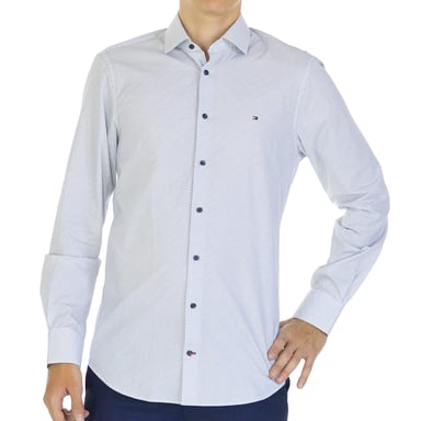 Tommy Hilfiger Men Shirt Poplin Slim Fit  Full sleeve Blue
