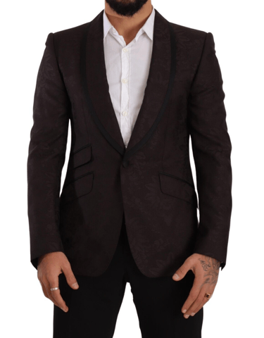 Dolce & Gabbana Herrar Lila Jacquard Enkelknäppt SICILIA Blazer