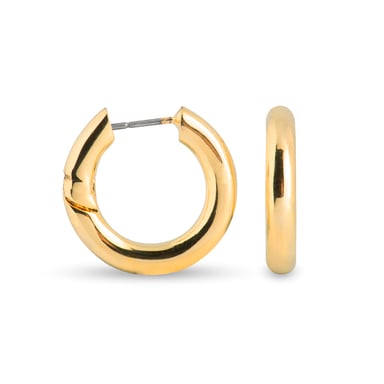 Luxenter sinem hoop earrings in 18kt yellow gold plated finish