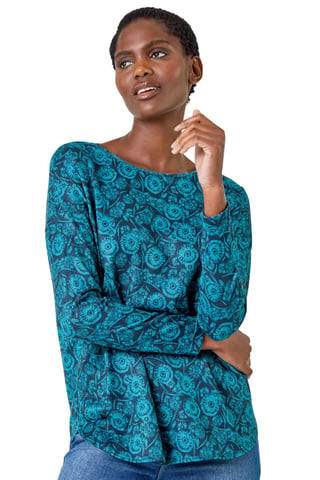 Floral Soft Stretch Jersey Top