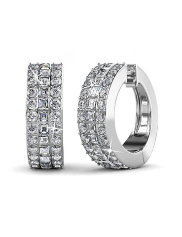 Olena Earrings - Silver and Crystal