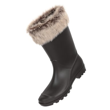 Mountain Warehouse Womens/Ladies Faux Fur Lined Wellington Boots (Beige)