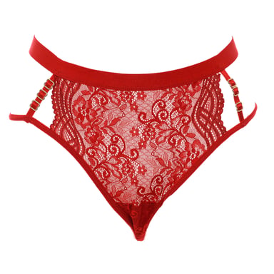 Thread thong with lace and ribbon at the waist 21683 woman