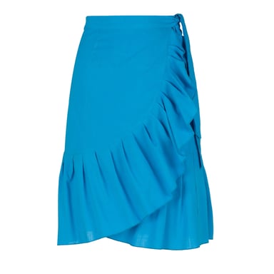 Turquoise Wrap Ruffle Skirt