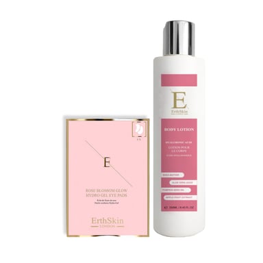 Hyaluronic Acid + Collagen Body Lotion 250ml +Rose Blossom Glow Hydro-Gel Eye Pads 5 X 2