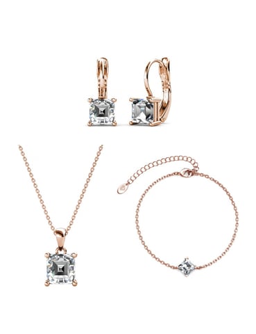 Simple Square : Rose Gold and Crystal