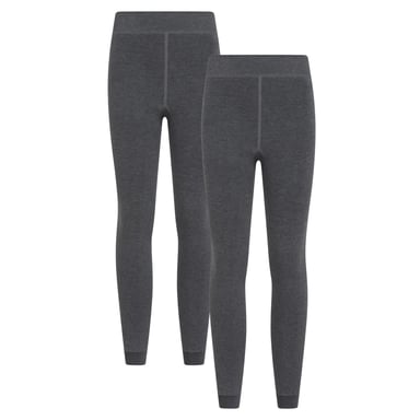 Mountain Warehouse Womens/Ladies Fleece Lined Thermal Leggings (Pack of 2) (Charcoal)