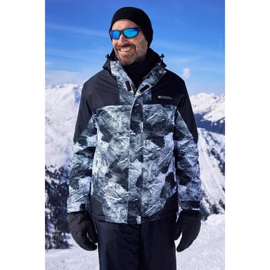 Mountain Warehouse Mens Shadow II Printed Ski Jacket (White)