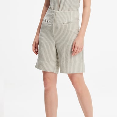 Striped straight shorts