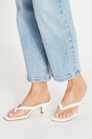 Tiana Kitten Heel Toe Thong Mule Sandals