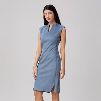 V-neck tailor fitted dress