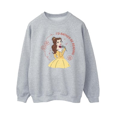 Disney Womens/Ladies Beauty And The Beast I´d Rather Be Reading Sweatshirt (Sports Grey)