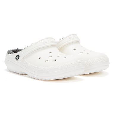Crocs Classic gevoerde damesklompen wit/grijs