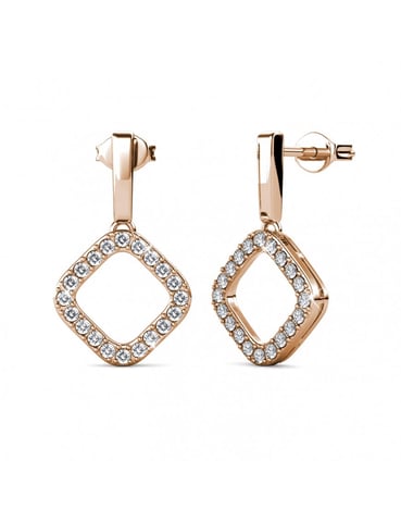 Irina Earrings - Rose Gold and Crystal