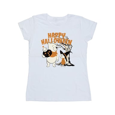 Disney Womens/Ladies Winnie The Pooh And Piglet Happy Halloween Cotton T-Shirt (White)