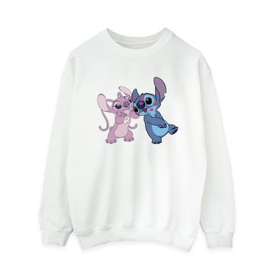 Disney Womens/Ladies Lilo & Stitch Kisses Sweatshirt (White)