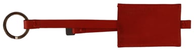 Costume National Red Leather Branded Logo Keyring Keychain