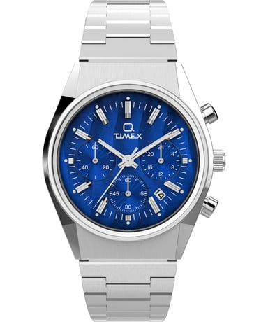 Timex Q Falcon Eye Chrono Heren Zilveren Horloge TW2W33700