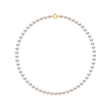 DIADEMA - Necklace - Real Japanese Akoya Cultured Pearl - Yellow Gold