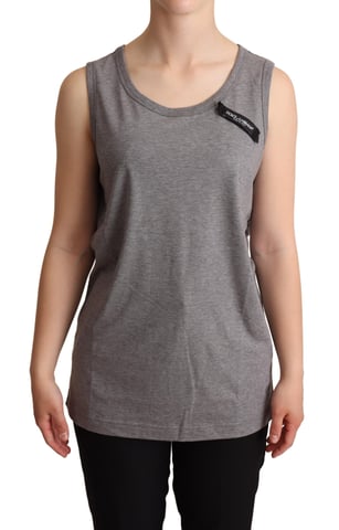 Dolce & Gabbana Women's Gray Sleeveless Round Neck Tank Top T-shirt