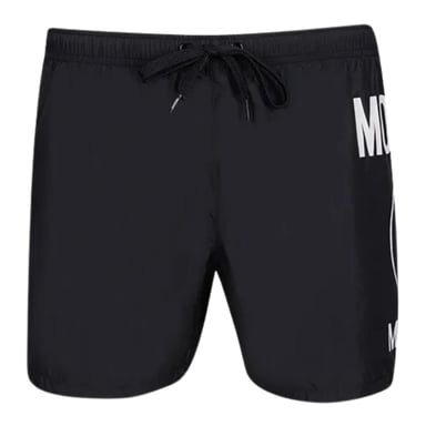 Moschino grote ronde zwarte zwemshort met Milano-logo