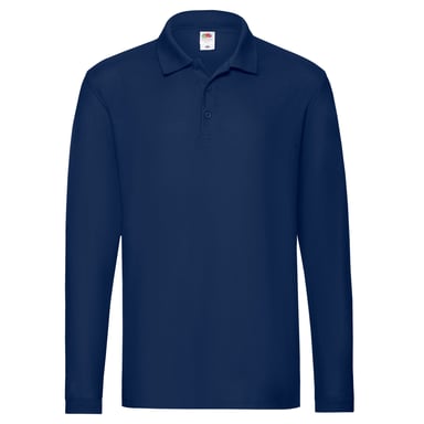 Fruit of the Loom Mens Premium Pique Long-Sleeved Polo Shirt (Navy)