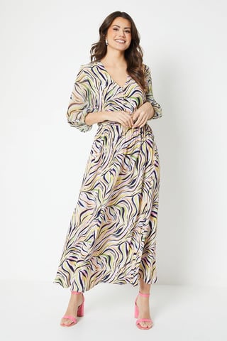 Balloon Sleeve Waist Detail Dress