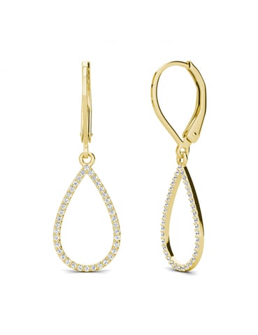 Laelia Dangling Hoop earrings - Gold and crystal