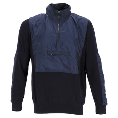 Prada Windbreaker in Navy Blue Wool and Nylon