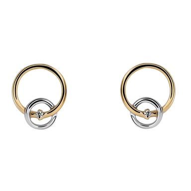 Orphelia 'Antoine' Dames 925 Sterling Zilver Stud Oorbellen - Zilver/Goud ZO-7503/1