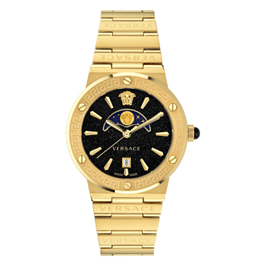 Versace Greca Logo Maanklok Dames Gouden Horloge VE7G00323